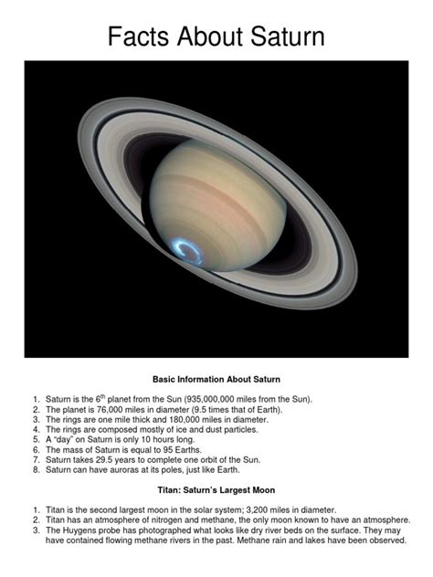 Facts About Saturn | PDF