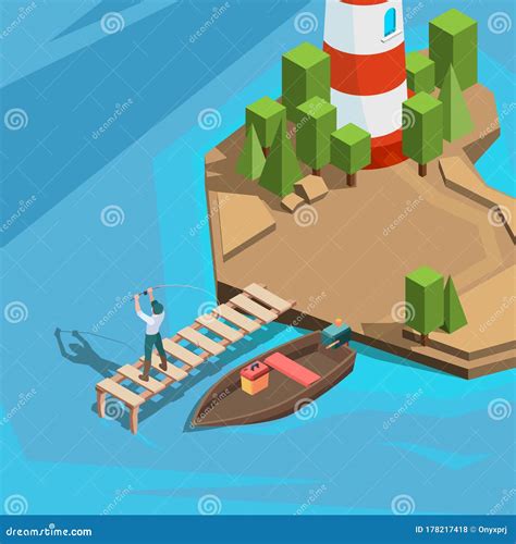 Fishing Dock Cartoon Vector | CartoonDealer.com #4559631