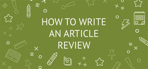 How To Write An Article Review In A Few Steps Example Outline