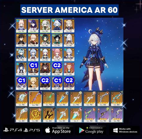 SERVER AMERICA NOT ASIA AR 60 Tartaglia C1 Kokomi Raiden