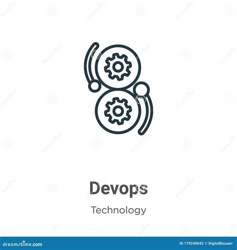 Devops Outline Vector Icon Thin Line Black Devops Icon Flat Vector