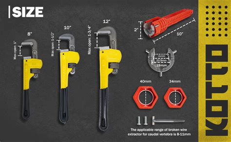 KOTTO Heavy Duty Adjustable Pipe Wrench Wrench Tool Set For Plumbing