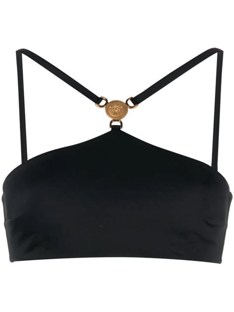 Versace Medusa Bandeau Bikini Top Black Farfetch
