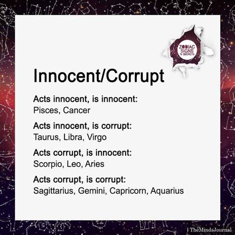 Signs As Innocent Corrupt Zodiac Signs Gemini Zodiac Signs