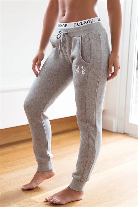 Grey Fitted Joggers Lounge Wear Stylish Loungewear Fashion Comfortable Loungewear