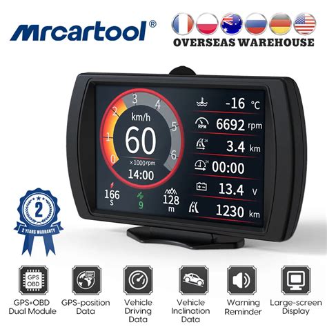 MRCARTOOL Compteur De Pente M90 Pour Automobile OBD II Et GPS Compteur