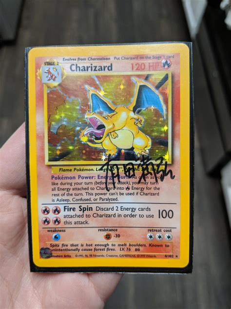 It May Not Be Perfect But It S A Charizard Card Signed By The Artist