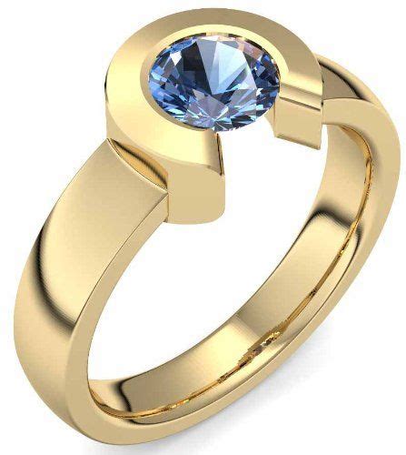 Goldring Blautopas 585 Inkl Luxusetui Blautopas Ring Gold