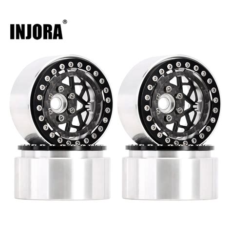 INJORA Fibra De Carbono De Alum Nio Roda Rim Negativo Offset Beadlock