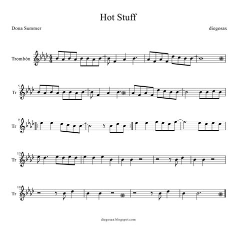 tocapartituras Hot Stuff de Donna Summer Partitura para Saxofón Flauta Trompeta Clarinete