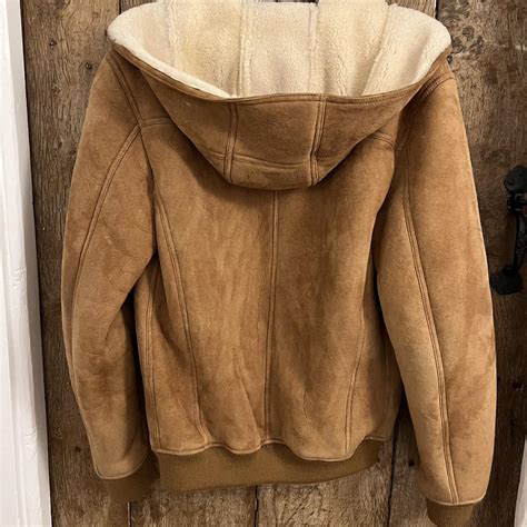 Mens Real Sheepskin Zara Bomber Jacket With Hood Depop