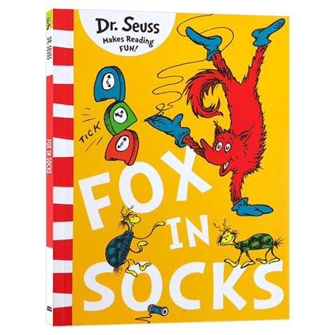 穿袜子的狐狸英文原版绘本 Dr Seuss Fox In Socks苏斯博士系列新版廖彩杏书单英文版儿童英语启蒙图画故事书进口原版书籍虎窝淘