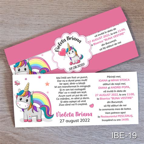 Invitatii Botez Elefant Cu Eticheta Si Plic Roz Ibe Invitatii