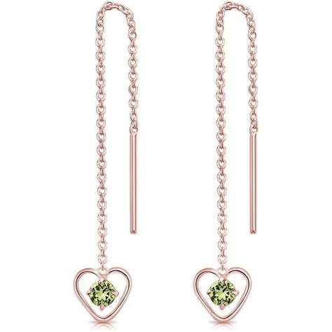 Boucles D Oreilles Pendantes Cha Ne En Argent Fin Plaqu Or Rose