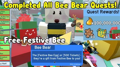 Got Free Festive Bee Completed All New Bee Bear Quests Tickets