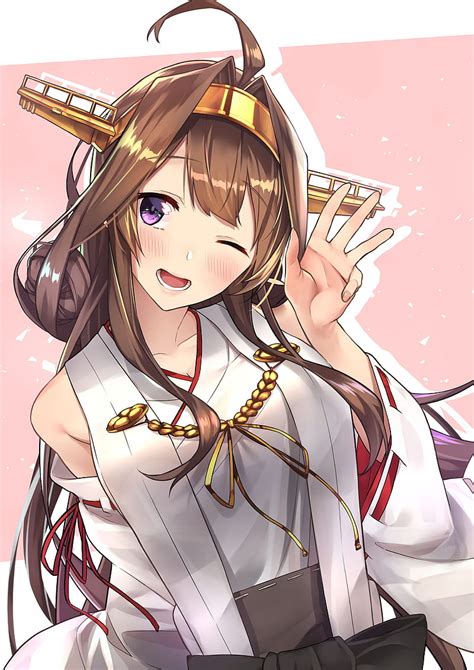 Anime chicas anime colección kantai kongou kancolle ropa japonesa