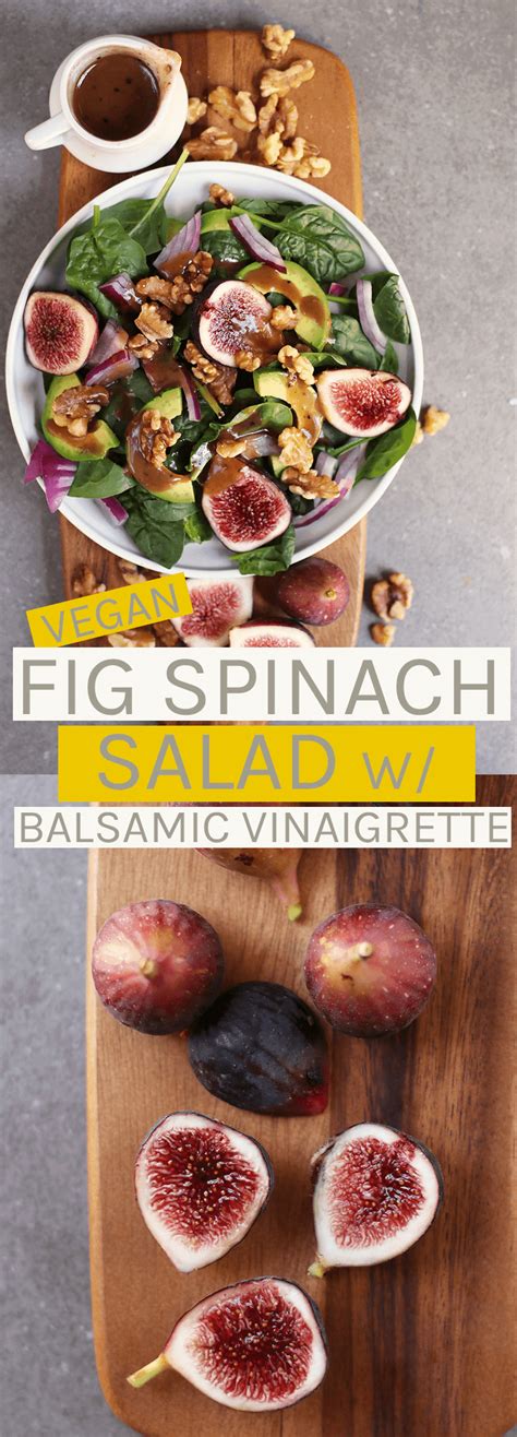 This Spinach Fig Salad Is Made With Fresh Figs Avocado Toasted Walnuts And Homemade Balsamic