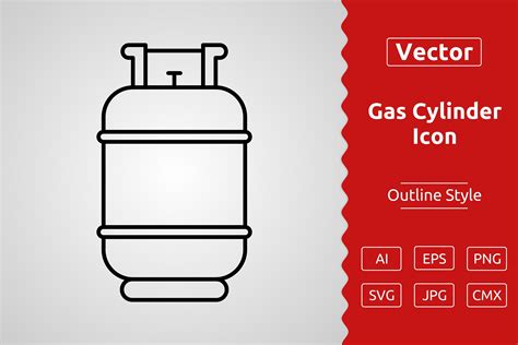 Vector Gas Cylinder Outline Icon Design Graphic By Muhammad Atiq