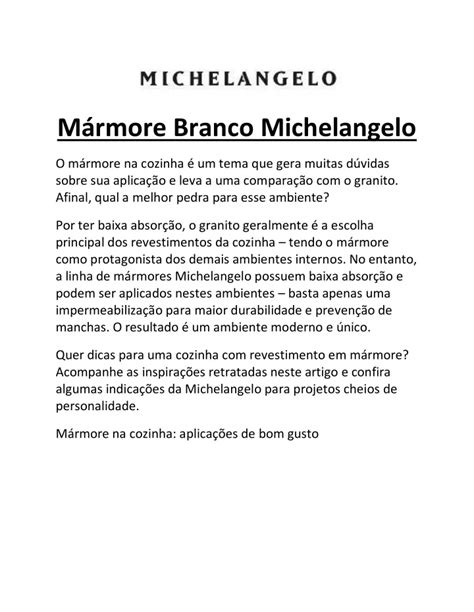 Ppt M Rmore Branco Michelangelo Powerpoint Presentation Free