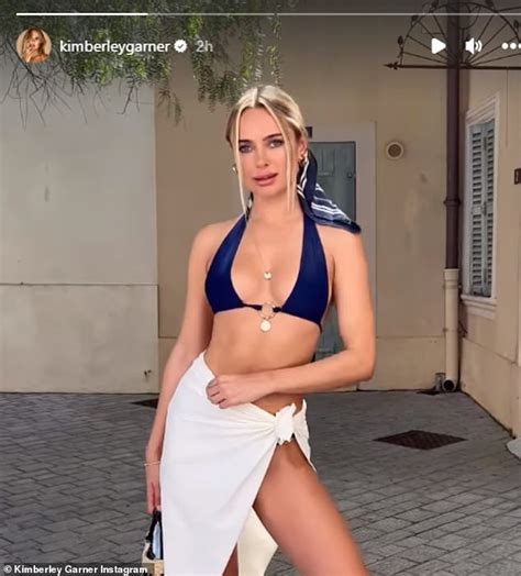 Kimberley Garner Looks Effortlessly Chic In A Skimpy Blue Bikini As She