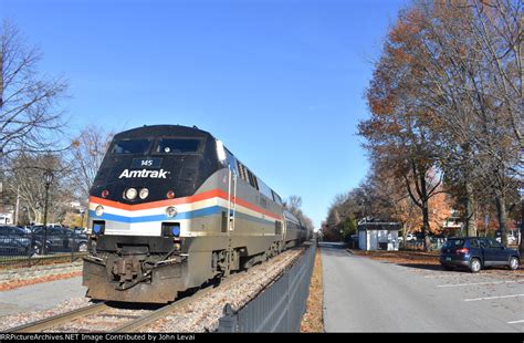 Southbound Amtrak Vermonter Train Arriving To Essex Jct Station