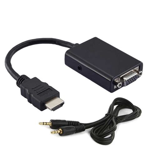 Cabo Conversor Adaptador Hdmi Macho Para Vga Fêmea Áudio