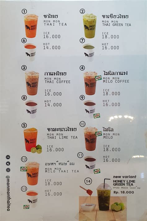 Harga Menu Monmon Original Thai Tea Terbaru 2022 2023 Di Bandung Bandung