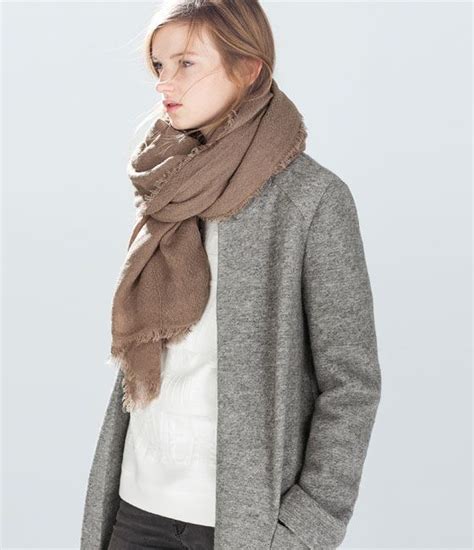 Zara Ultima Settimana Basic Scarf Zara Simple Casual Woman Grey