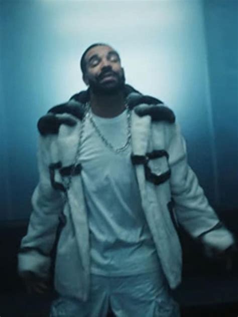 Drake First Person Shooter White Fur Jacket - Paragon Jackets