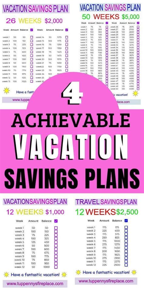 Try These Free Vacation Savings Plan Printables Save 5 000 In A 52 Week Money Saving Ch