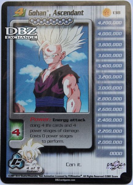 Retro Dbz Ccg 138 Gohan Ascendant Lv4 Personality Dbz Exchange