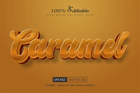 Caramel Text Effect Editable Graphic By Frakibuix · Creative Fabrica