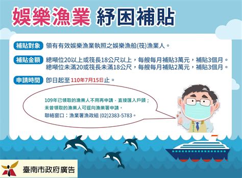 中華鱻傳媒 農業紓困補助再加碼 南市公告娛樂漁業紓困補貼方案