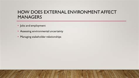 The Management Environment Chapter 2 Explain What Is The External