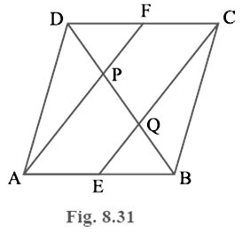 Ex Q In A Parallelogram Abcd E And F Are The Mid Points Of Sides