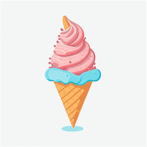 Premium Vector Ice Cream Cone Cartoon Icon Flat Cartoon Style