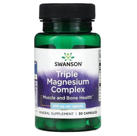 Swanson Triple Magnesium Complex 400 Mg 30 Capsules 400 Mg 100