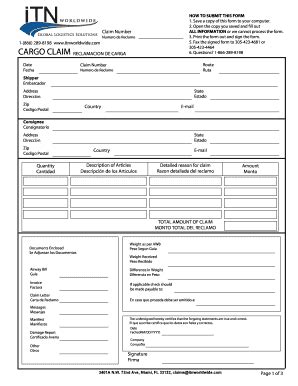 Fillable Online CARGO CLAIM Amerijet International Fax Email Print