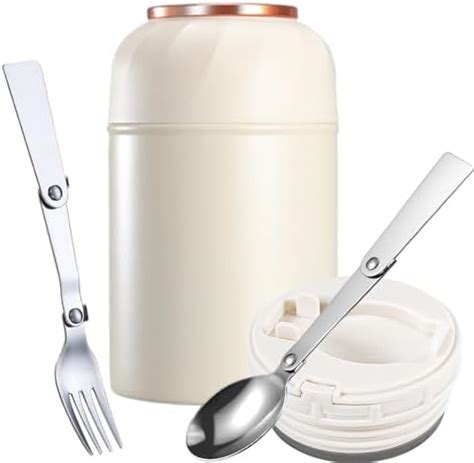 Vuzsbcmx Insulated Food Flask For Hot Food 28 Oz Insulated Food Jar With Folding Spoon And