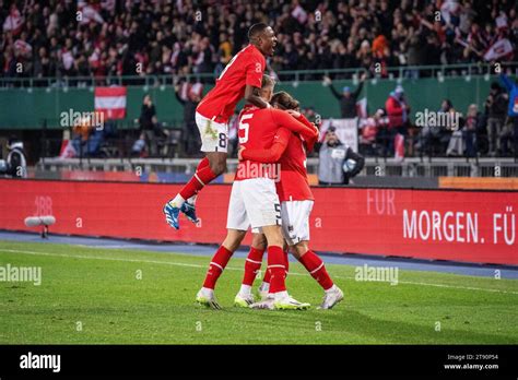 Vienna, Austria 21 November 2023 Goal celebration after Marcel Sabitzer