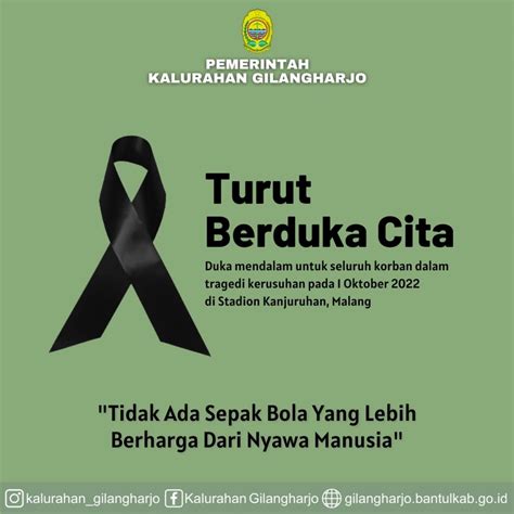 Turut Berduka Cita Untuk Seluruh Korban Tragedi Di Stadion Kanjuruhan