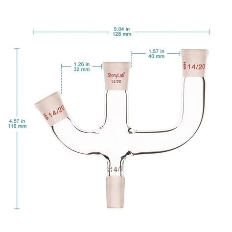 3 Inlet Claisen Distillation Adapter Glass Adapter Stonylab