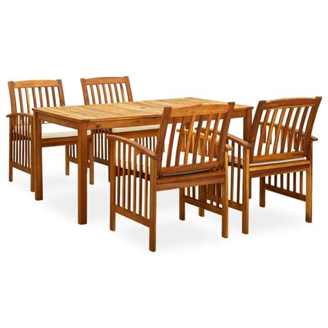 Mobilier à dîner de jardin 5 pcs Ensemble table et chaise avec