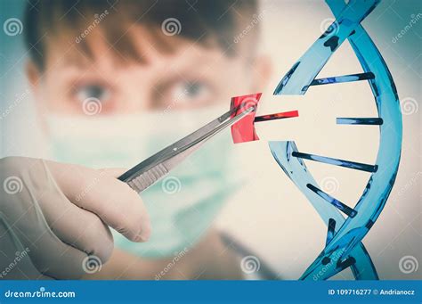 Concetto Genetico Di Manipolazione Del Gene E Di Ingegneria Immagine