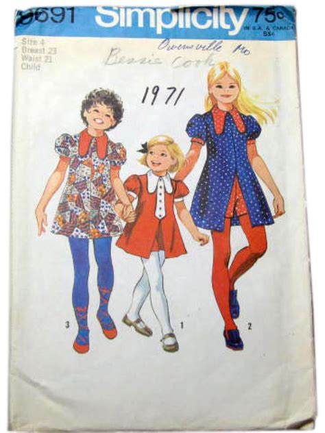 Retro 70s Sewing Pattern Simplicity Pattern No 9691 70s