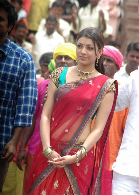 Actrresspics Kajal Agarwal Pink Saree Hot Pics