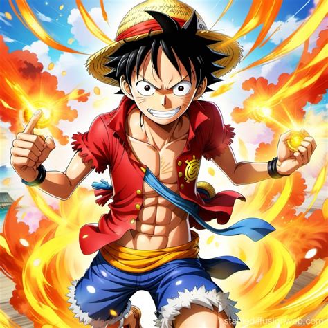 gear 5 version of luffy with one piece ocean and ship background ...