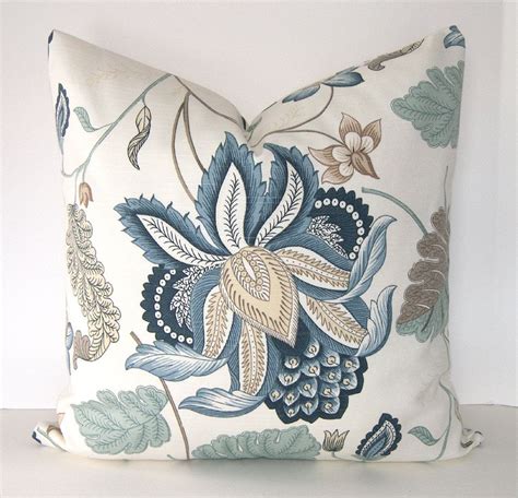 Both Sides Decorative Pillow Cover Blue Floral X Or X