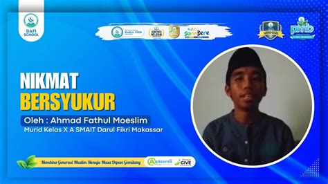 Nikmat Bersyukur Ananda Ahmad Fathul Moeslim Youtube