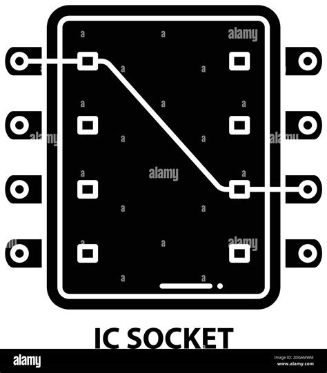 Ic Socket Icon Black Vector Sign With Editable Strokes Concept